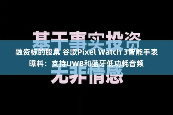 融资标的股票 谷歌Pixel Watch 3智能手表曝料：支持UWB和蓝牙低功耗音频