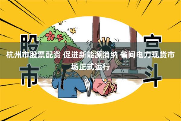 杭州市股票配资 促进新能源消纳 省间电力现货市场正式运行