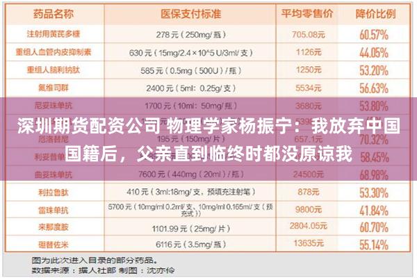 深圳期货配资公司 物理学家杨振宁：我放弃中国国籍后，父亲直到临终时都没原谅我