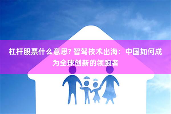 杠杆股票什么意思? 智驾技术出海：中国如何成为全球创新的领跑者